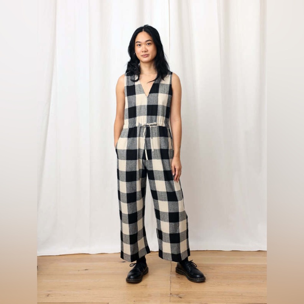 Ali Golden Slit Back Silk Jumpsuit-raw silk
Size small